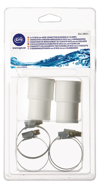 GRE - Manchonsx2 D.38-32mm + 4 colliers D.38-32mm - large