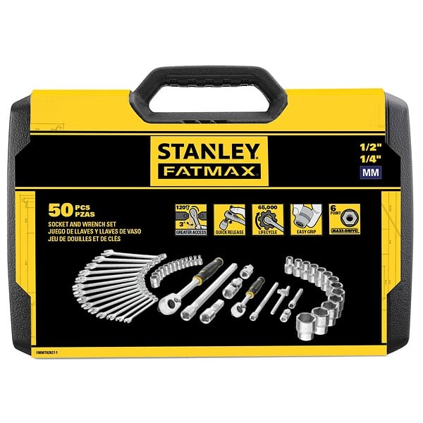 STANLEY Fatmax - Coffret douilles 1-4+demi+clés mixtes 50 pièces - large