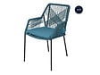 JARDIDECO - Lot de 4 chaises de jardin Séville turquoise - Jardideco - vignette