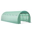 OUTSUNNY - Bâche de rechange serre tunnel 18 m², bâche dim. 6L x 3l x 2H m PE anti-UV imperméable 12 fenêtres + porte enroulable zippée vert - vignette