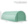 OUTSUNNY - Bâche de rechange serre tunnel 18 m², bâche dim. 6L x 3l x 2H m PE anti-UV imperméable 12 fenêtres + porte enroulable zippée vert - vignette