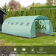 OUTSUNNY - Bâche de rechange serre tunnel 18 m², bâche dim. 6L x 3l x 2H m PE anti-UV imperméable 12 fenêtres + porte enroulable zippée vert - vignette