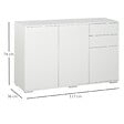 HOMCOM - Commode buffet de rangement 2 tiroirs coulissants 3 portes étagère réglable panneaux de particules 117 x 36 x 74 cm blanc - vignette