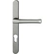 HOPPE - Béquille double sur plaque étroite entraxe 70195 mm ligne Atlanta clé I finition aspect inox porte 5867 - vignette