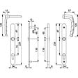 HOPPE - Béquille double sur plaque étroite entraxe 70195 mm ligne Atlanta clé I finition aspect inox porte 5867 - vignette
