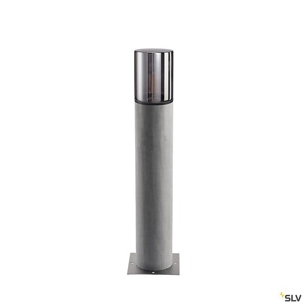 SLV - Borne extérieure SLV LISENNE, gris/verre fumé, E27 23W - Hauteur 70 cm - large