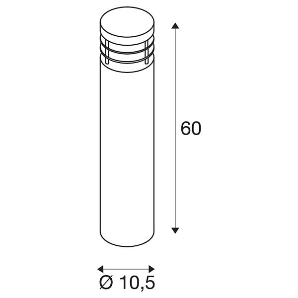 SLV - Borne extérieure SLV VAP SLIM, inox brossé, E27, 20W max, IP44, inox 304 - Hauteur 60 cm - large