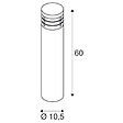 SLV - Borne extérieure SLV VAP SLIM, inox brossé, E27, 20W max, IP44, inox 304 - Hauteur 60 cm - vignette