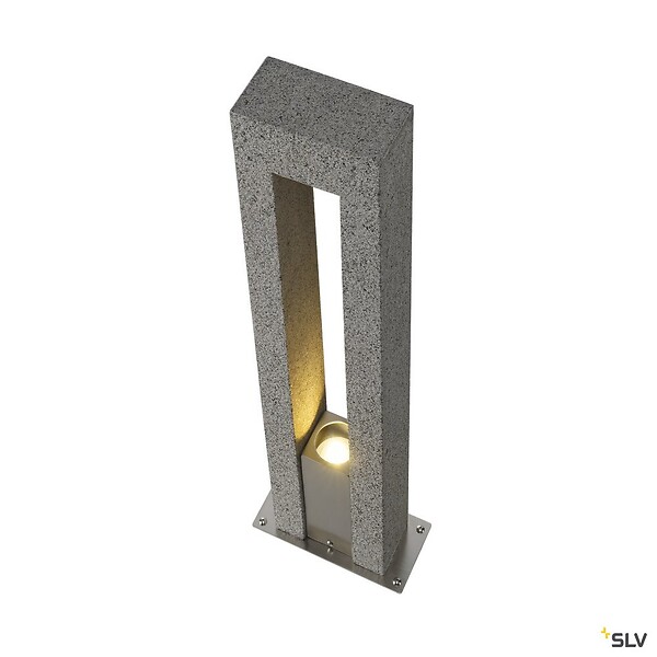 SLV - Borne extérieure SLV ARROCK ARC, gris, GU10/QPAR51, 35W max, IP44, granite, inox 304 - large