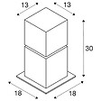 SLV - Borne extérieure SLV SQUARE POLE 30, inox, E27, 20W max, IP44, inox 304 - vignette