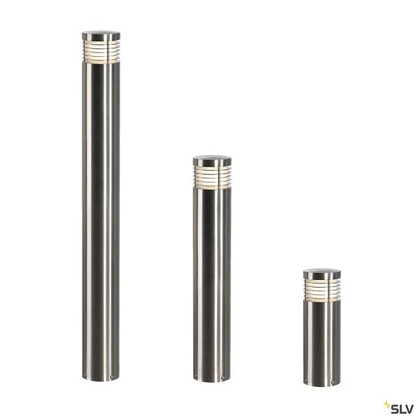 SLV - Borne extérieure SLV VAP SLIM, inox brossé, E27, 20W max, IP44, inox 304 - Hauteur 30 cm - large