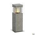 SLV - Borne extérieure SLV ARROCK GRANITE 40, poivre et sel, E27, 15W max, IP44, granite, inox 304 - SLV - vignette