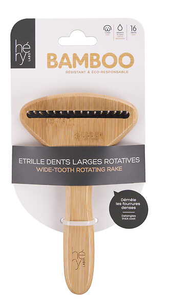 HERY - Etrille bambou dents larges rotatives - large
