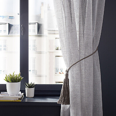 VCREATIONS - Embrasse aimantée avec pompon gris clair - large
