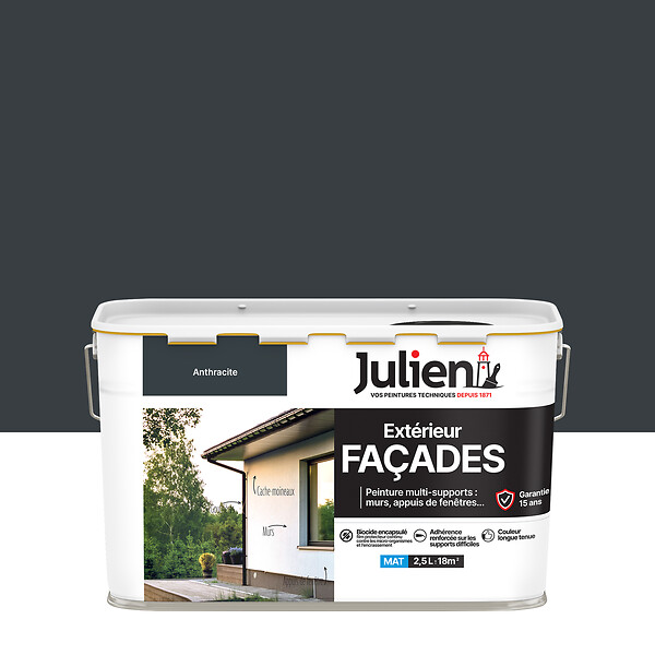 JULIEN - Peinture extérieure multi-supports - Anthracite - 2,5L - large