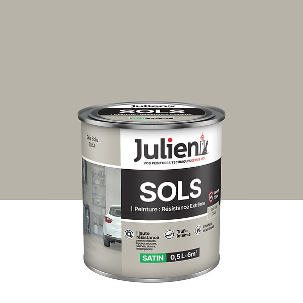 JULIEN - Peinture Sols Extreme Julien Satin - Gris Soie 0.5L - large
