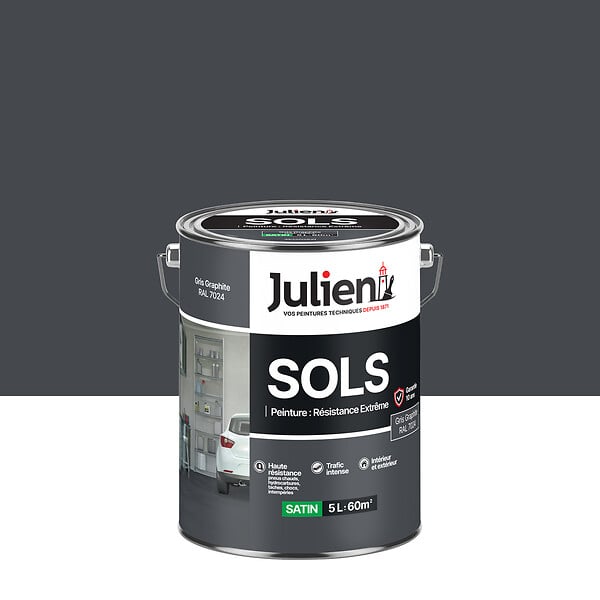 JULIEN - Peinture Sols Extreme Julien Satin - Gris Graphite 5L - large