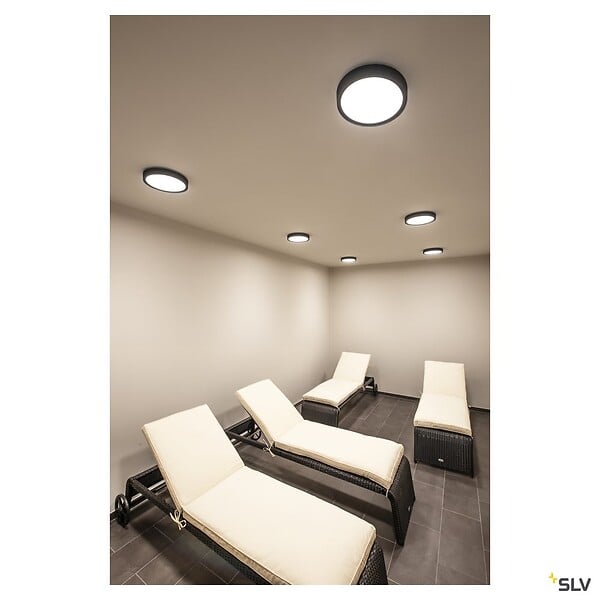 SLV - Applique et plafonnier extérieur AINOS, anthracite, avec LED intégrée, 21W, 3000K, IP44 - large