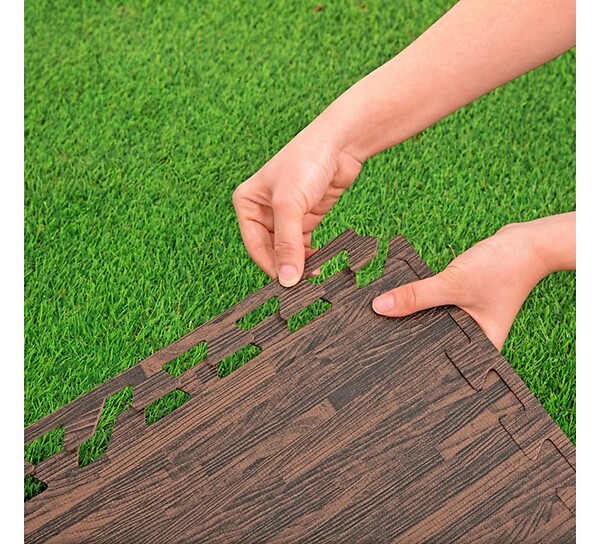 BESTWAY - Tapis de sol effet bois pour piscine et spa -  50,8x50,8cm - large