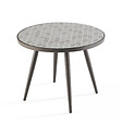OVIALA - Table basse ronde de jardin en acier noir plateau en céramique - Tivoli - vignette