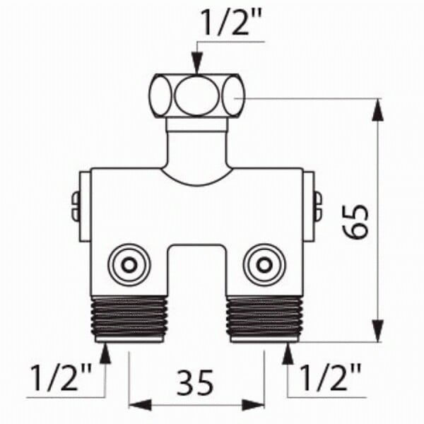 DELABIE - Prémélangeur compact pour lavabo MF12 clapets antiretour - large