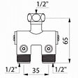 DELABIE - Prémélangeur compact pour lavabo MF12 clapets antiretour - vignette