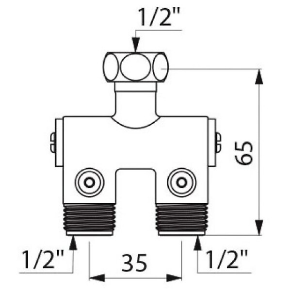 DELABIE - Prémélangeur compact pour lavabo MF12 clapets antiretour - large