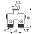 DELABIE - Prémélangeur compact pour lavabo MF12 clapets antiretour - vignette