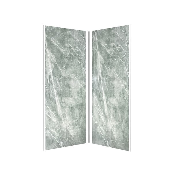 AURLANE - Pack de 2 Panneaux Muraux Pierre Artic Green 90+90x210 cm avec Profilés ANODISE BRILLANT - STONE'IT - large