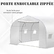 OUTSUNNY - Serre tunnel de jardin dim. 3,5L x 3l x 2H m porte + 6 fenêtres enroulables acier galvanisé bâche PE haute densité blanc - vignette