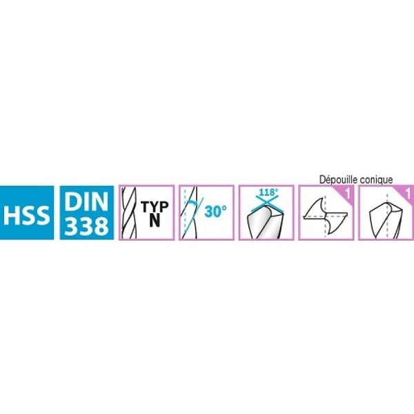 TIVOLY - Foret métaux hss queue réduite QR TSX diamètre 15 mm - large