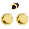 HOPPE - manœuvres encastrées rosace ronde pour porte coulissante intérieure aluminium aspect laiton poli - vignette