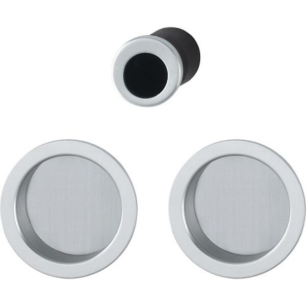 HOPPE - manœuvres encastrées rosace ronde pour porte coulissante intérieure aluminium aspect laiton poli - large