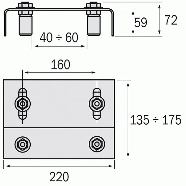 COMMUNELLO - PLAQUE GUIDE REGLABLE 255-220 - large