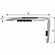 DINAC - Nez de marche en aluminium pour usage tertiaire intérieur modèle 3T à bande - pose en applique avec adhésifs - vignette