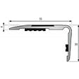 DINAC - Nez de marche en aluminium pour usage tertiaire intérieur modèle 3T à bande - pose en applique avec adhésifs - vignette