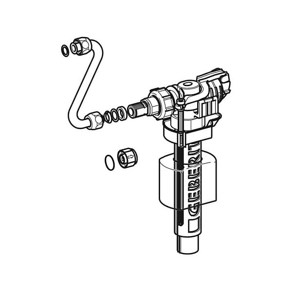 GEBERIT - Robinet flotteur Geberit - Type 380 - Alimentation latérale - Ø3/8 mm - large