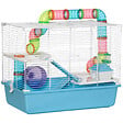 PAWHUT - Cage à hamsters 3 niveaux - tunnel, abreuvoir, roue, maisonnette, échelles - dim. 59L x 36l x 47H cm - métal PP bleu blanc - vignette