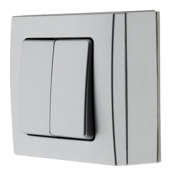BELVUE - Double va et vient 10A saillie Bel'Vue - gris - Zenitech - large