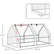 OUTSUNNY - Mini serre de jardin serre à tomates 180L x 90l x 90H cm acier PE haute densité 140 g/m² anti-UV 2 fenêtres avec zip enroulables blanc - vignette