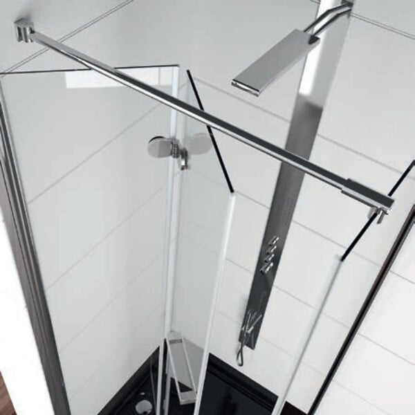 KASSANDRA - Barre de stabilisation paroi de douche 120 cm Chrome - large