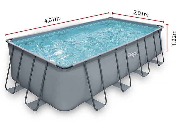 HABITAT ET JARDIN - Piscine tubulaire "Ludo 2" - 4,01 x 2,01 x 1,22 m - Filtration 2,3 m3/h - large