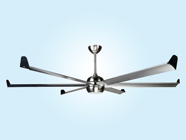 KLASSFAN - Ventilateur de plafond DC argent avec pales en aluminium 236cm et lumière pour 125m2 - large