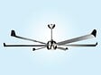 KLASSFAN - Ventilateur de plafond DC argent avec pales en aluminium 236cm et lumière pour 125m2 - vignette