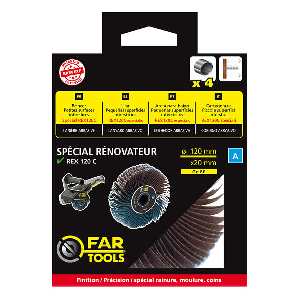 FAR TOOLS - Brosse de précision à lanières abrasives - large