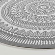 OVIALA - Tapis rond polypropylène gris 160cm - Mandala - vignette