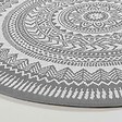 OVIALA - Tapis rond polypropylène gris 120cm - Mandala - vignette