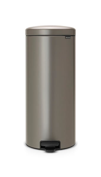 BRABANTIA - Poubelle à pédale Newicon - Ronde - Platinium - 30L - large