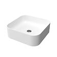 AURLANE - Vasque carrée blanche en céramique à poser - 40x40x13.5cm - POP SQUARE ROUNDED - vignette