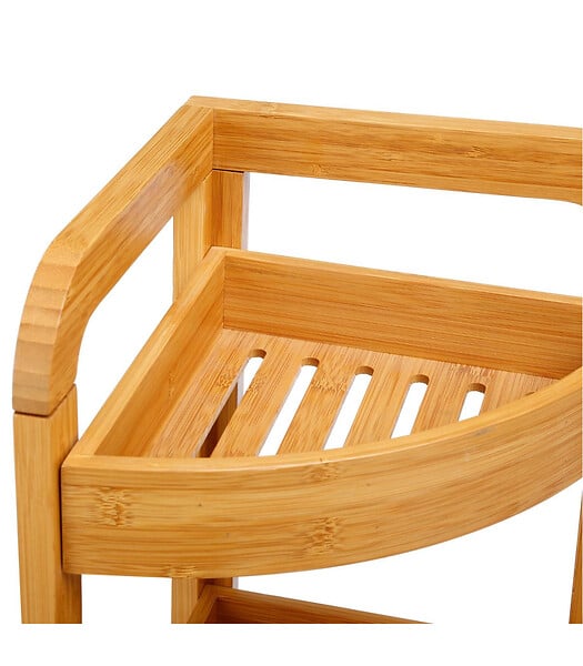 5 FIVE SIMPLY SMART - Étagère d'angle 3 niveaux en bambou - large